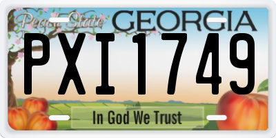 GA license plate PXI1749