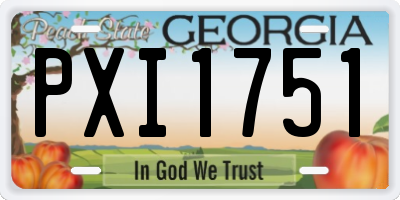 GA license plate PXI1751