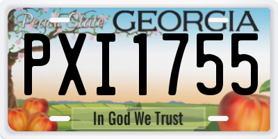 GA license plate PXI1755