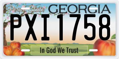 GA license plate PXI1758