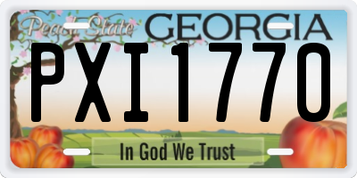GA license plate PXI1770