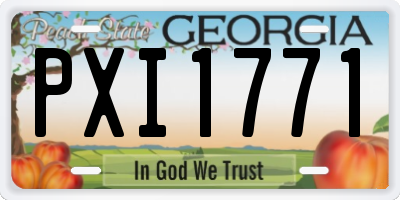 GA license plate PXI1771