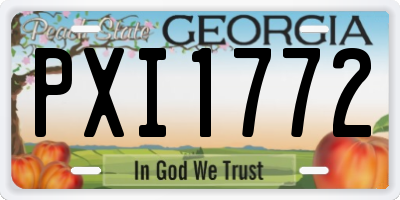 GA license plate PXI1772
