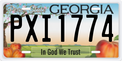 GA license plate PXI1774