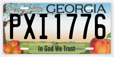 GA license plate PXI1776