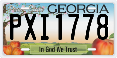 GA license plate PXI1778