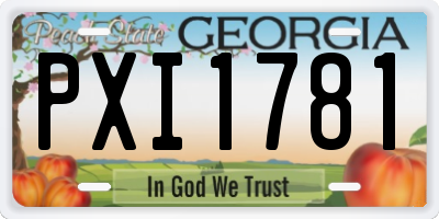 GA license plate PXI1781