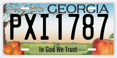 GA license plate PXI1787