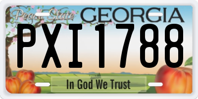 GA license plate PXI1788