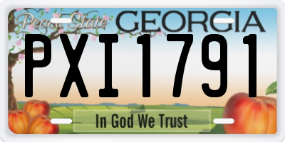 GA license plate PXI1791