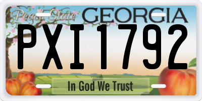 GA license plate PXI1792