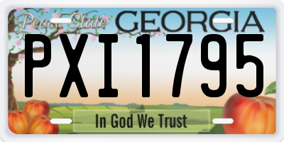GA license plate PXI1795