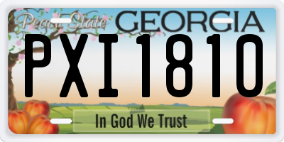 GA license plate PXI1810