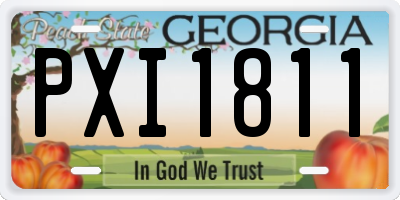 GA license plate PXI1811