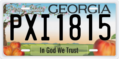 GA license plate PXI1815