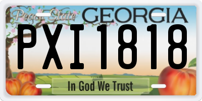 GA license plate PXI1818
