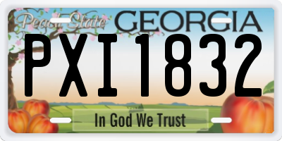 GA license plate PXI1832
