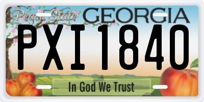 GA license plate PXI1840