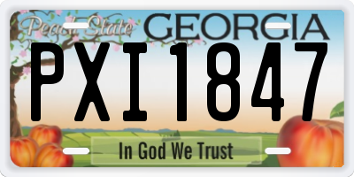 GA license plate PXI1847