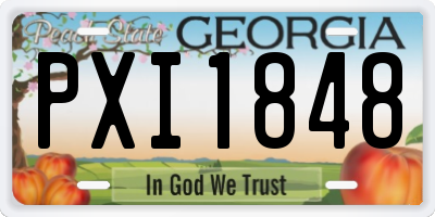 GA license plate PXI1848