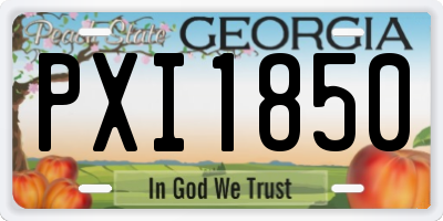 GA license plate PXI1850