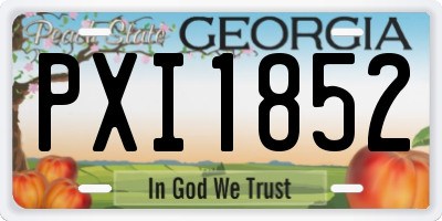 GA license plate PXI1852