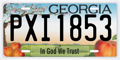GA license plate PXI1853