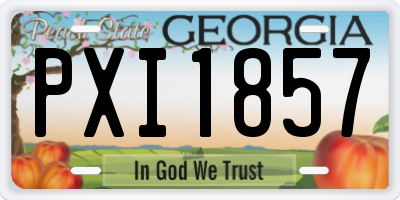 GA license plate PXI1857