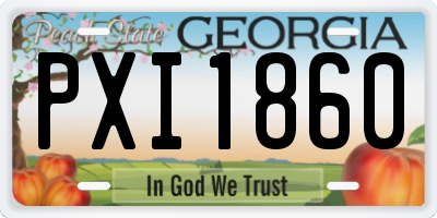 GA license plate PXI1860