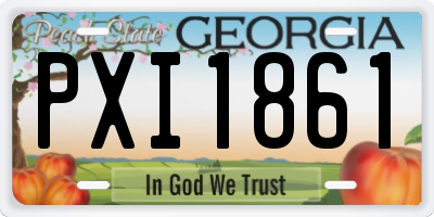 GA license plate PXI1861