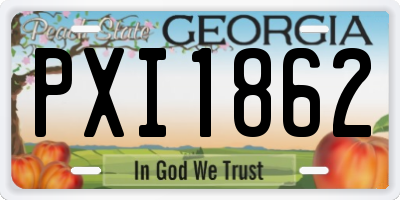 GA license plate PXI1862