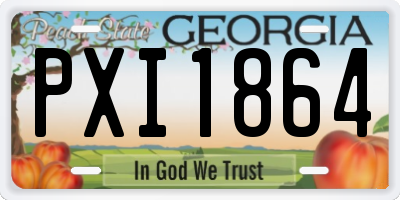 GA license plate PXI1864
