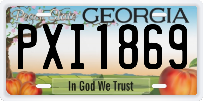 GA license plate PXI1869