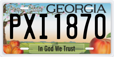 GA license plate PXI1870