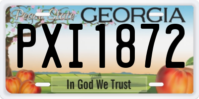 GA license plate PXI1872