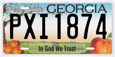 GA license plate PXI1874