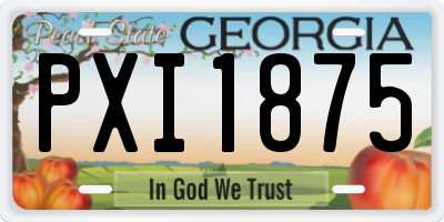 GA license plate PXI1875