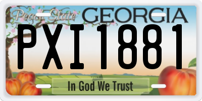 GA license plate PXI1881