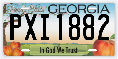GA license plate PXI1882