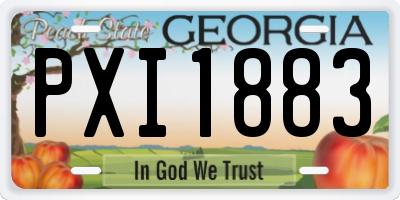 GA license plate PXI1883