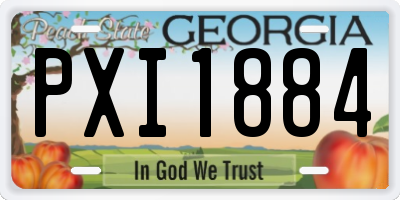 GA license plate PXI1884