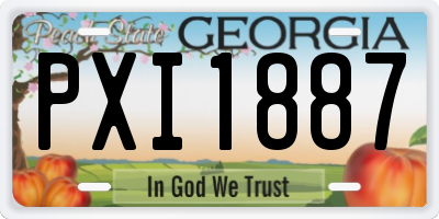 GA license plate PXI1887
