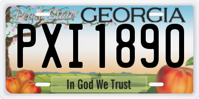 GA license plate PXI1890