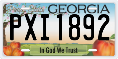 GA license plate PXI1892