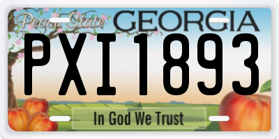 GA license plate PXI1893