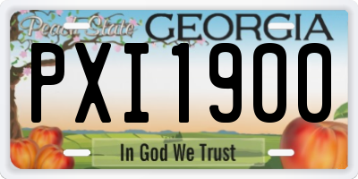 GA license plate PXI1900