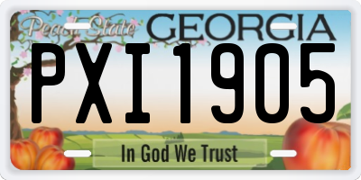 GA license plate PXI1905