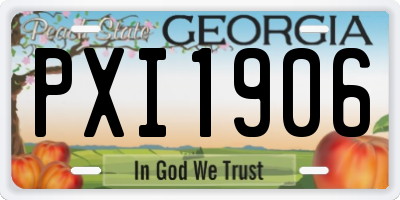 GA license plate PXI1906