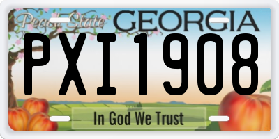 GA license plate PXI1908