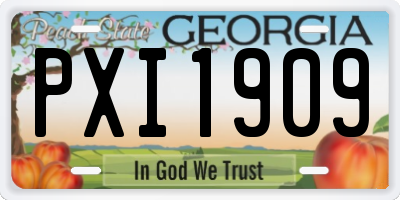 GA license plate PXI1909